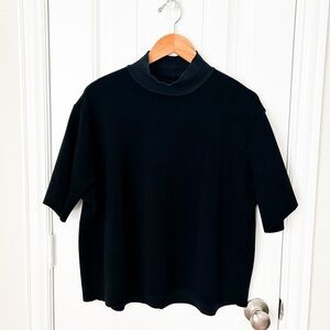 Thom Krom Short Sleeve Mock Neck Top Size Large